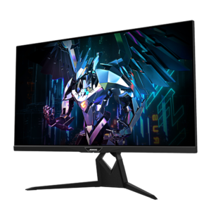 O monitor Gigabyte Aorus FI32Q visto de frente