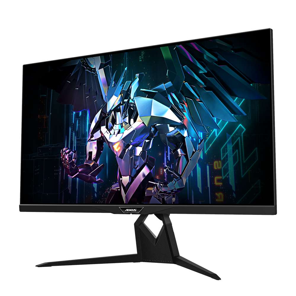 O monitor Gigabyte Aorus FI32Q visto de frente