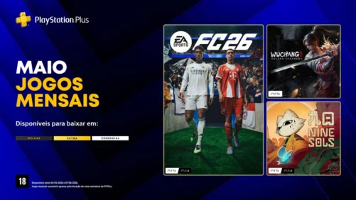 Jogos Gr&aacute;tis no PS Plus (Maio 2026)