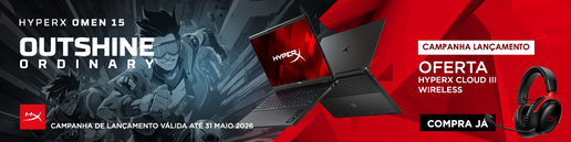 Aproveita agora a oferta de um HyperX Cloud III Wireless na compra do Port&aacute;til HYPERX Omen 15