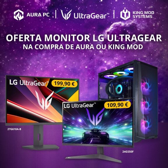 Oferta Monitor LG Ultragear na compra de aura ou kingmod