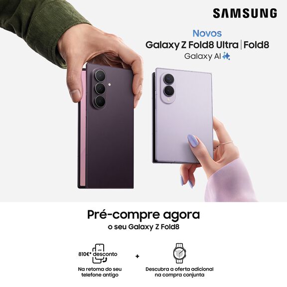 Conhece os novos Smartphones Samsung Galaxy Z Flip8, Fold8 e Smartwatch Samsung Galaxy Watch9 e Watch Ultra2 