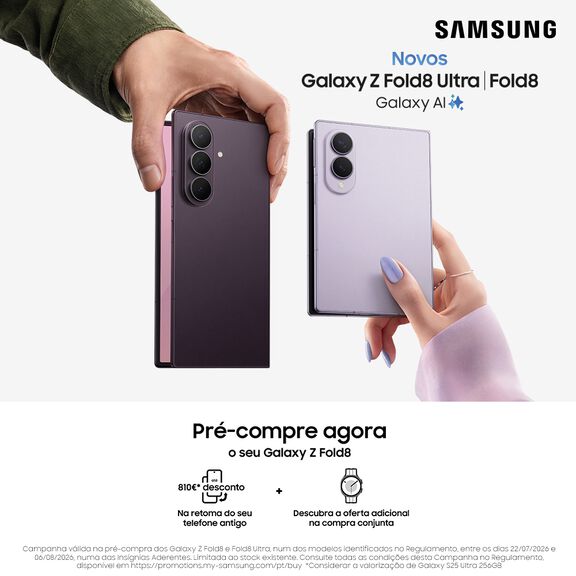 Conhece os novos telem&oacute;veis Samsung Galaxy Z Fold8 e Samsung Galaxy Z Fold 8 Ultra