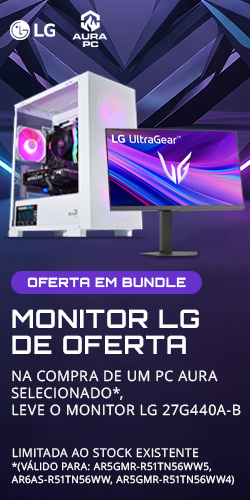 Aproveita a oferta de monitor LG 27G440A-B na compra de Computador AURA selecionado