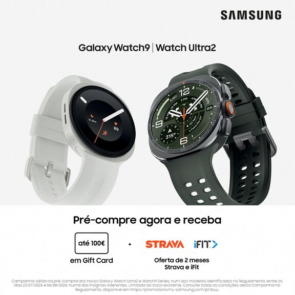 Conhece os novos Smartwatch Samsung Galaxy Watch9 e Smartwatch Samsung Galaxy Watch Ultra2