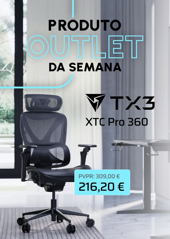 Compra agora a Cadeira Ergon&oacute;mica TX3 (ThunderX3) XTC PRO 360 - Preto