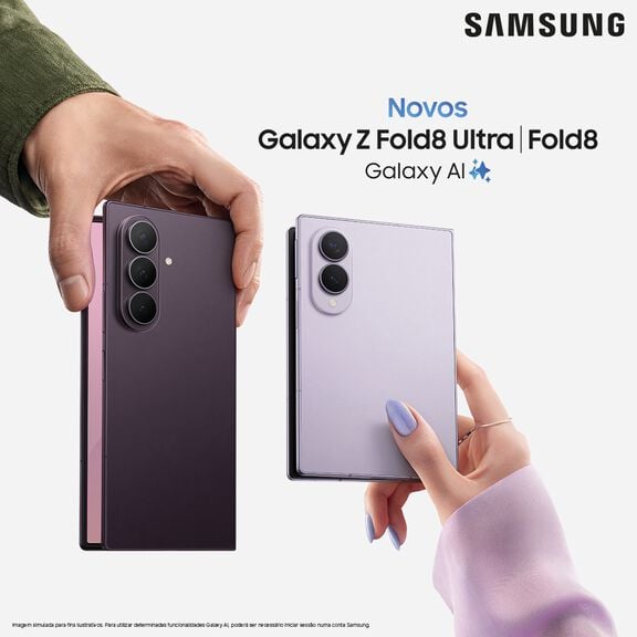 Conhece os novos telem&oacute;veis Samsung Galaxy Z Fold8 e Samsung Galaxy Z Fold 8 Ultra