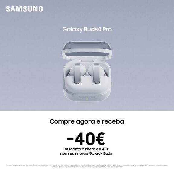 Conhece os novos Earbuds Samsung Galaxy Buds 4 Pro