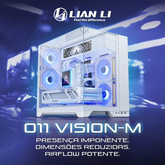 Conhece a nova Caixa Micro-ATX Lian Li O11 Vision-M e Monitor Port&aacute;til Lian Li 9.2" para O11 Vision M