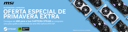 Oferta Steam Code no valor de at&eacute; 40&euro; com placas gr&aacute;ficas MSI selecionada