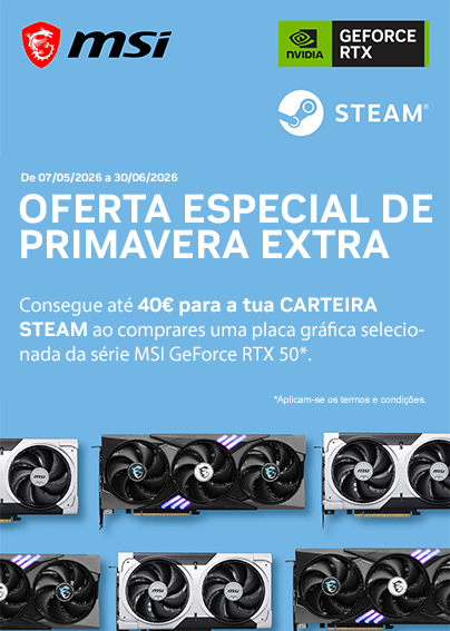 Oferta Steam Code no valor de at&eacute; 40&euro; com placas gr&aacute;ficas MSI selecionada