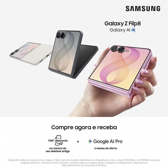 Conhece os novos telem&oacute;veis Samsung Galaxy Z Flip8