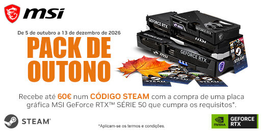 Consegue at&eacute; 60&euro; em c&oacute;digo Steam na compra de uma placa gr&aacute;fica selecionada
