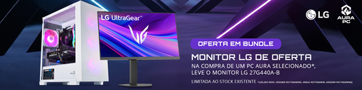 Aproveita a oferta de monitor LG 27G440A-B na compra de Computador AURA selecionado