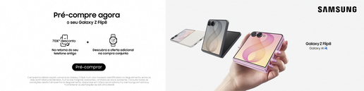 Conhece os novos telem&oacute;veis Samsung Galaxy Z Flip8