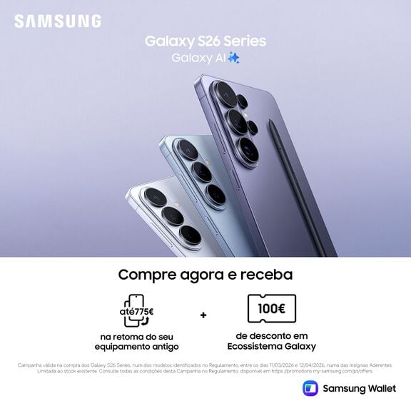 Conhece os novos Smartphones Samsung Galaxy S26 Series