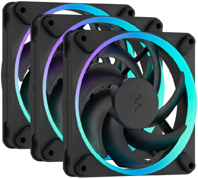 Ventoinha Fractal Design Momentum 12 120mm 2200RPM 8 Pinos RGB Preta (3 Pack) image number 0
