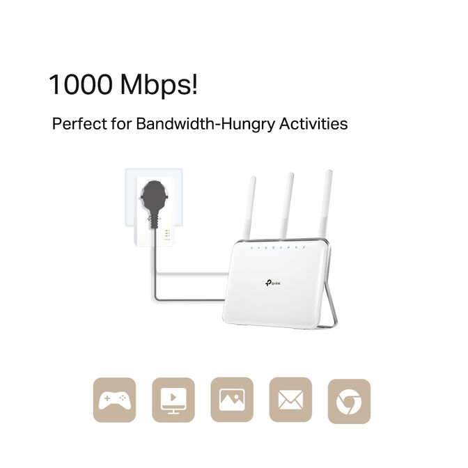 PowerLine TP-Link TL-PA7017P AV1000 Homeplug AV2 Gigabit Passthrough image number 3