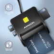 Leitor de cart&otilde;es AXAGON CRE-SM3SD USB Smart card & SD/microSD/SIM card FlatReader image number null