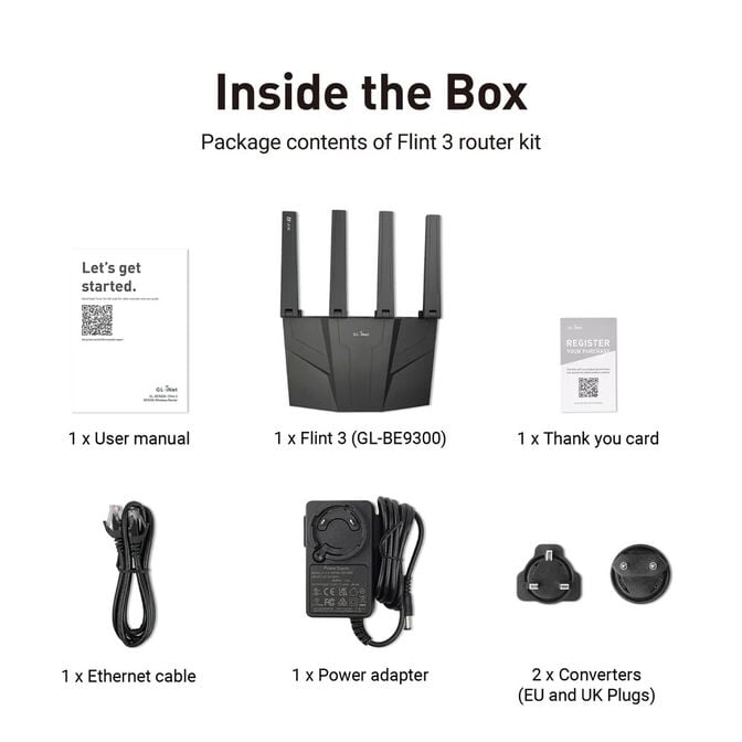 Router GL.iNet GL-BE9300 Flint 3 Wireless Wi-Fi 7 Tri Band image number 10