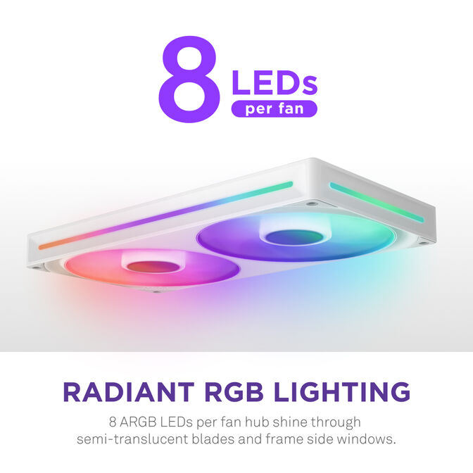 Ventoinha NZXT F280 RGB Core Single-Frame Brancas - Dupla Vento&iacute;nha 140mm (280mm) image number 11