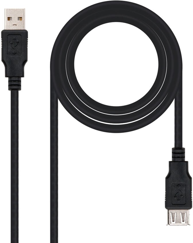 Cabo USB 2.0 Nanocable USB-A M/F 1 M Preto image number 0
