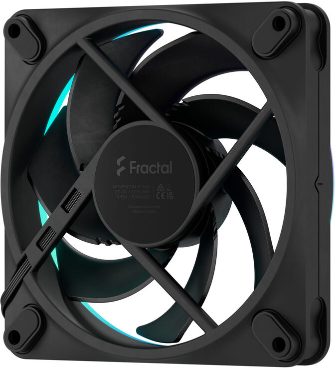 Ventoinha Fractal Design Momentum 14 140mm 1800RPM 8 Pinos RGB Preta (3 Pack) image number 5