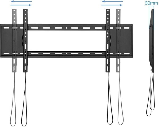 Suporte de Parede Tooq 43" a 90" Max. 80Kg Preto image number 1