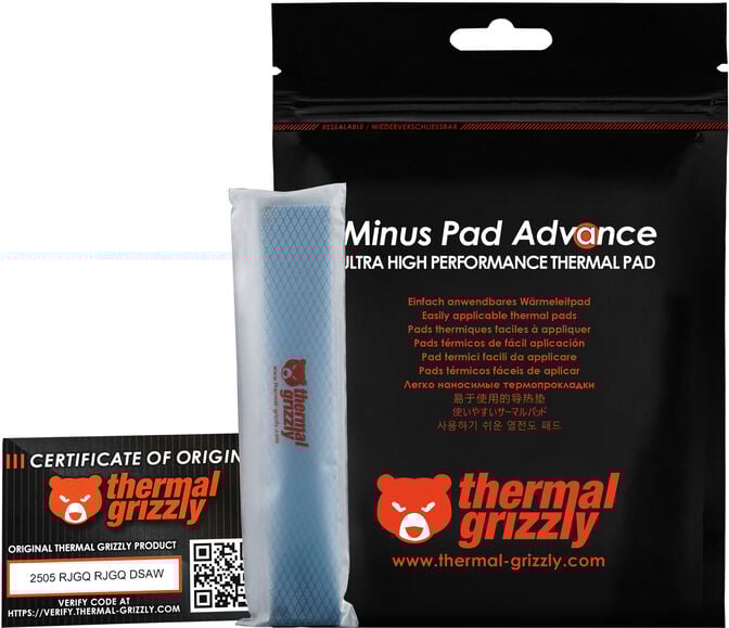 Thermal Pad Thermal Grizzly Minus Pad Advance 120x20x1.0 mm(Pack 4) image number 5
