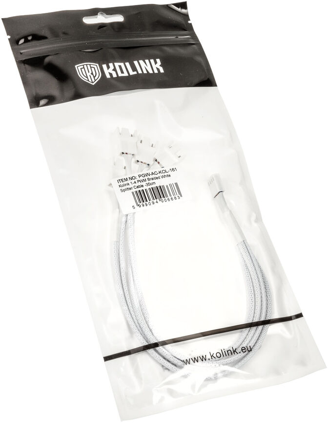Cabo Splitter Kolink 1-4 PWM Sleeved Branco image number 2