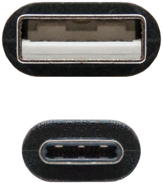 Cabo USB 2.0 3A Nanocable USB-C/M > USB-A/M 1 M Preto image number 2