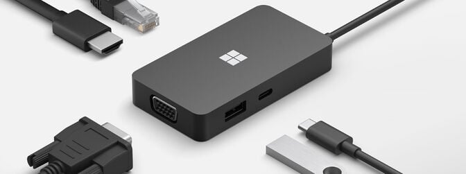 Microsoft Surface USB-C Travel Hub Preto (Comercial) &ndash; 1E4-00002 image number 1