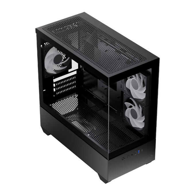 Caixa Micro-ATX Aerocool P300D Digi ARGB Vidro Temperado Preto image number 1