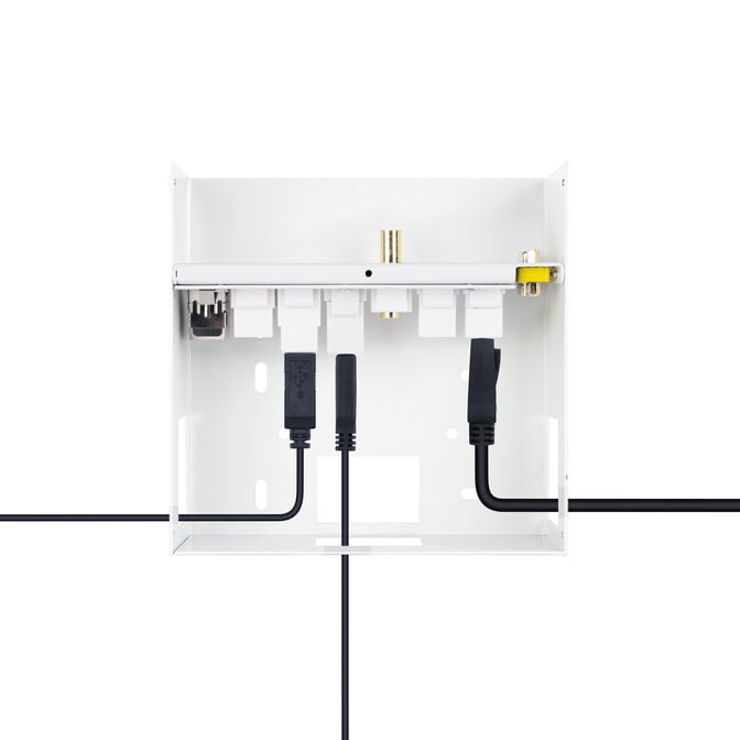 Caixa de liga&ccedil;&otilde;es multim&eacute;dia de parede Nanocable VGA + 2x HDMI + JACK 3,5 mm + 1x USB-C 10G + 1x USB-B 2.0 + 1x USB-A 3.0 + 1x RJ45 Cat.6A STP Branca image number 3
