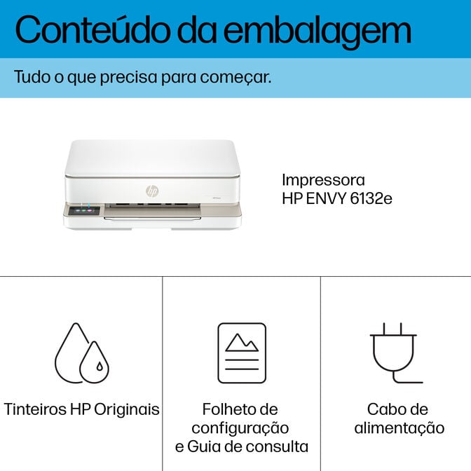Impressora Multifun&ccedil;&otilde;es a Jato de Tinta HP Envy 6132e All-in-One WiFi image number 6