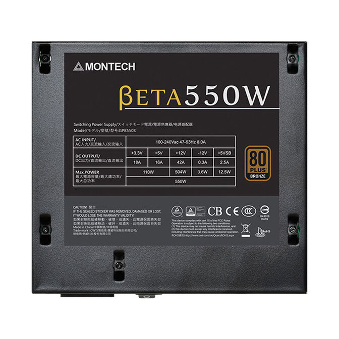 Fonte Montech Beta 550 80 Plus Bronze image number 5