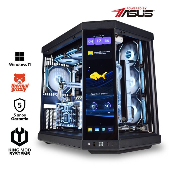 Computador King Mod Liquid-PC Ryzen 7 9800X3D 32GB DDR5 2TB RX 9070 XT WiFi W11 Bonus
