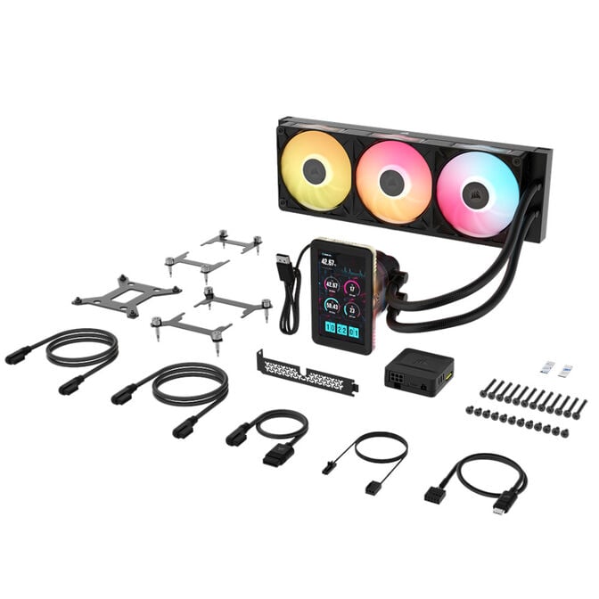 Water Cooler CPU Corsair iCUE LINK TITAN II 360 RX RGB LCD 360mm Preto image number 6