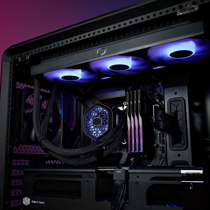 Water Cooler CPU Cooler Master MasterLiquid ATMOS II VRM Fan ARGB 360mm Preto image number 6