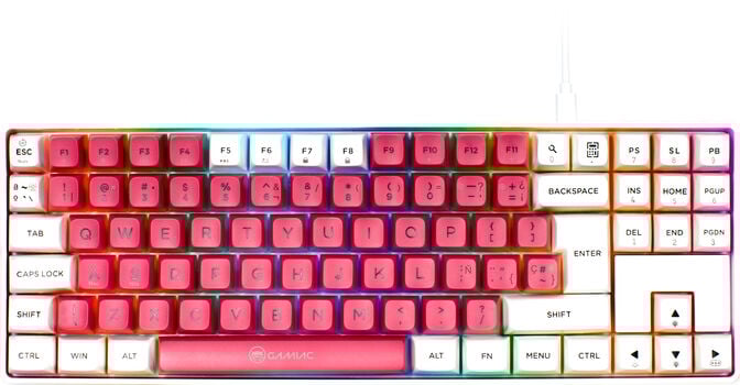 Teclado Mec&acirc;nico GAMIAC TKL RGB90G Kailh Red Branco/Rosa (ES) image number 0