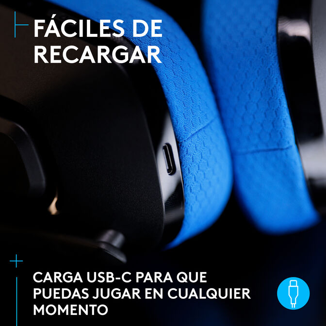Headset Logitech G535 Lightspeed Wireless Gaming Preto/Azul image number 7