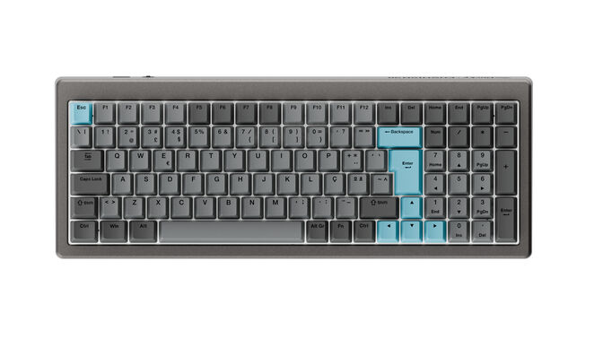 Teclado Mec&acirc;nico Ducky Cushion 98 Tri-Mode Silent Tactile 96% Cinzento (PT) image number 0