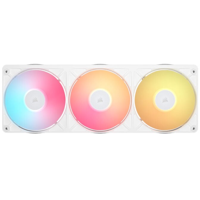 Ventoinha Corsair iCUE Link RX360 II Unified Frame Brancas RGB PWM Tripla Vento&iacute;nha 120mm (360mm) com HUB image number 1