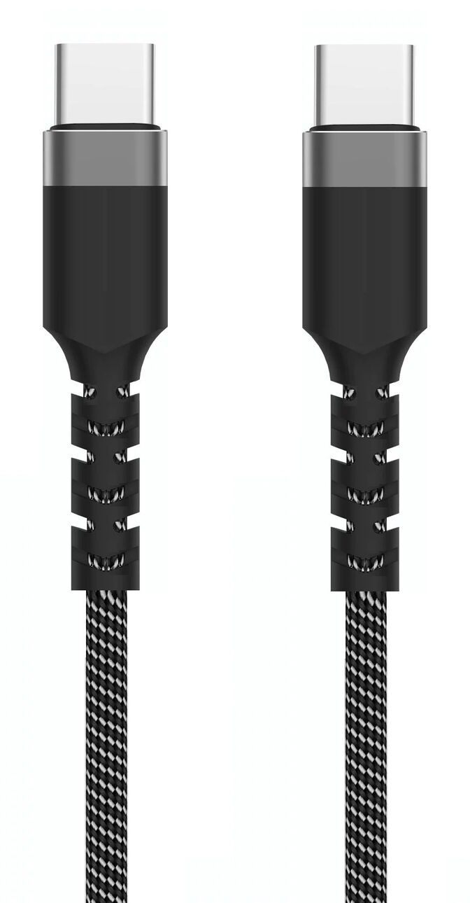 Cabo USB-C Ewent EC1097 Fabric PD100W 20Gbps 4K/120Hz 1m Preto/Branco image number 0
