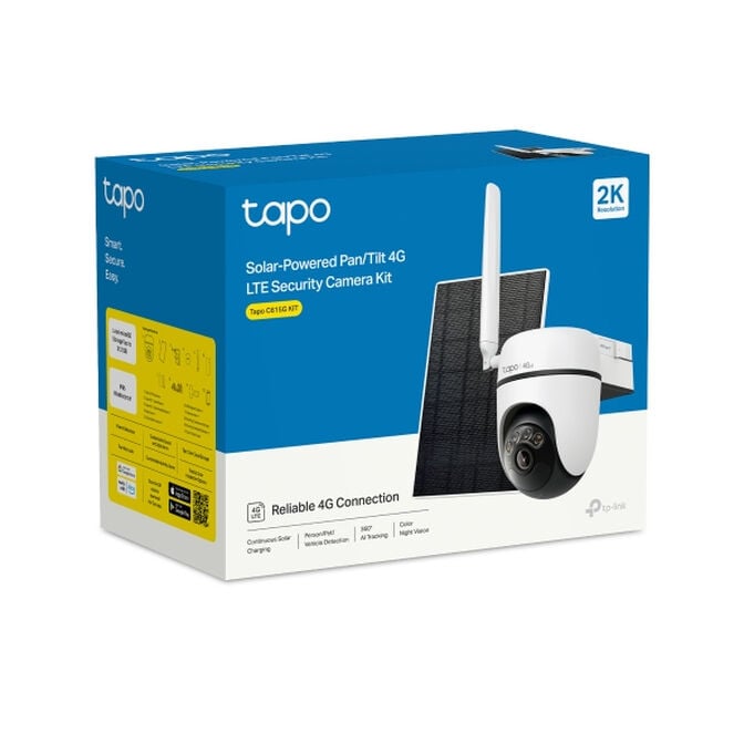 C&acirc;mara de Seguran&ccedil;a + Painel Solar TP-Link Tapo C615G 2K Solar-Powered IP65 Pan/Tilt Security 4G LTE image number 2