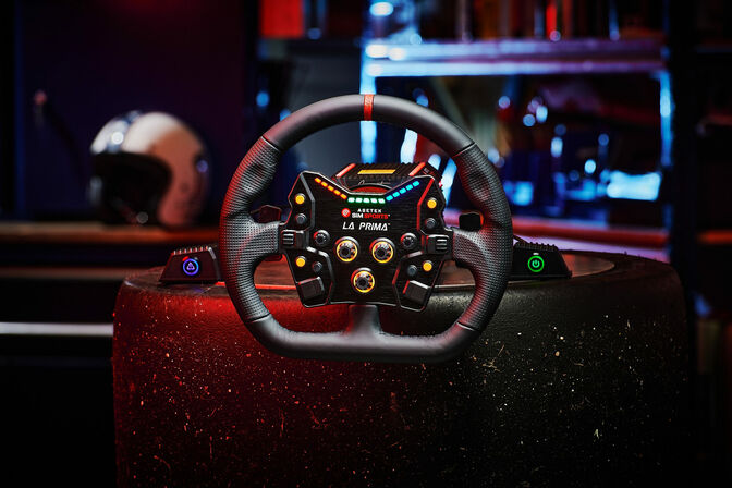 Volante para Buttonplate Asetek SimSports GT Rim - Closed D - Couro Preto image number 4