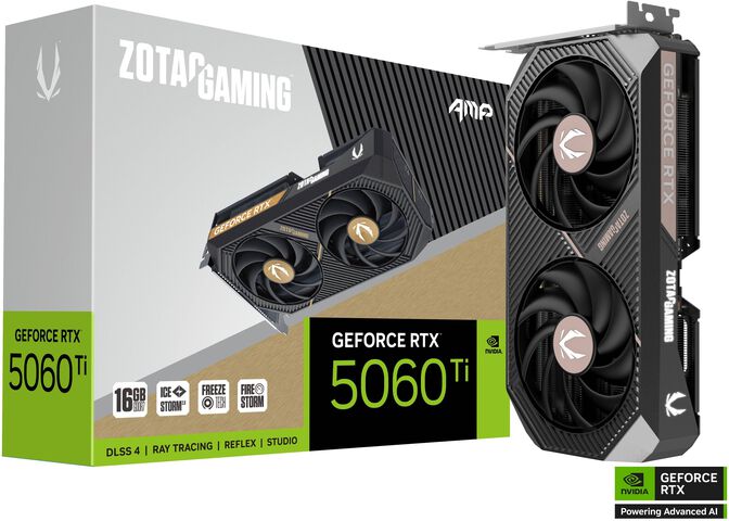 Gr&aacute;fica ZOTAC GeForce&reg; RTX 5060 Ti Amp 16GB GDDR7 DLSS4 image number 0