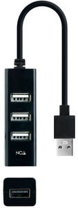 Hub USB 2.0 Nanocable 4x USB 2.0 USB-A/M-USB 2.0/F 15 CM Preto image number null