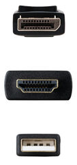 Cabo Conversor Nanocable HDMI 2.0 > DisplayPort V1.2 1.8 M Preto image number null