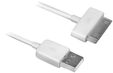 Cabo USB 2.0 Ewent Tipo A Macho > Apple 30 Pin 1 M Branco image number null